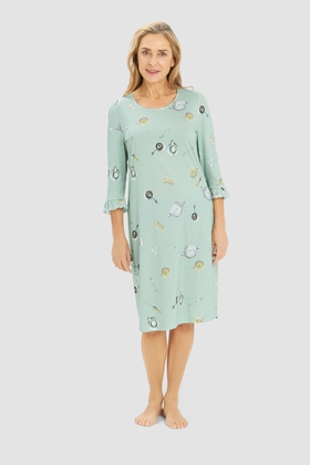  Женская сорочка миди с принтом 