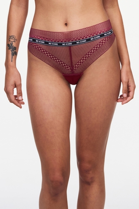 Женские бордовые трусы-стринги