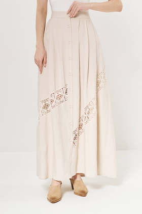 Длинная серая юбка